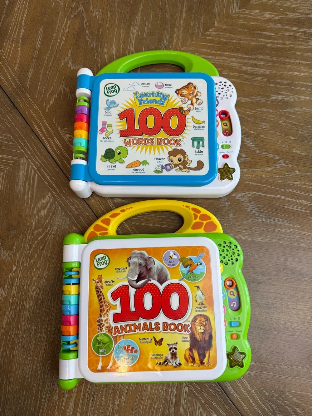 Leap Frog 100 Animals Book and 100 Words book Kids Learning Toy lot of 2